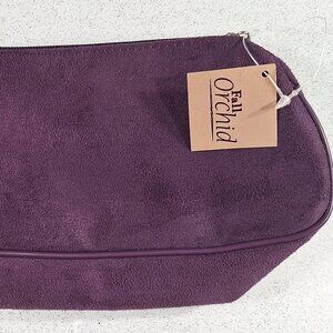 ULTA Beauty Fall Orchid Purple Felt Zipper Vinyl Makeup Bag Case with Mirror NWT